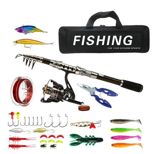 Fishing Rod And Reel Combo Telescopic Saltwater F