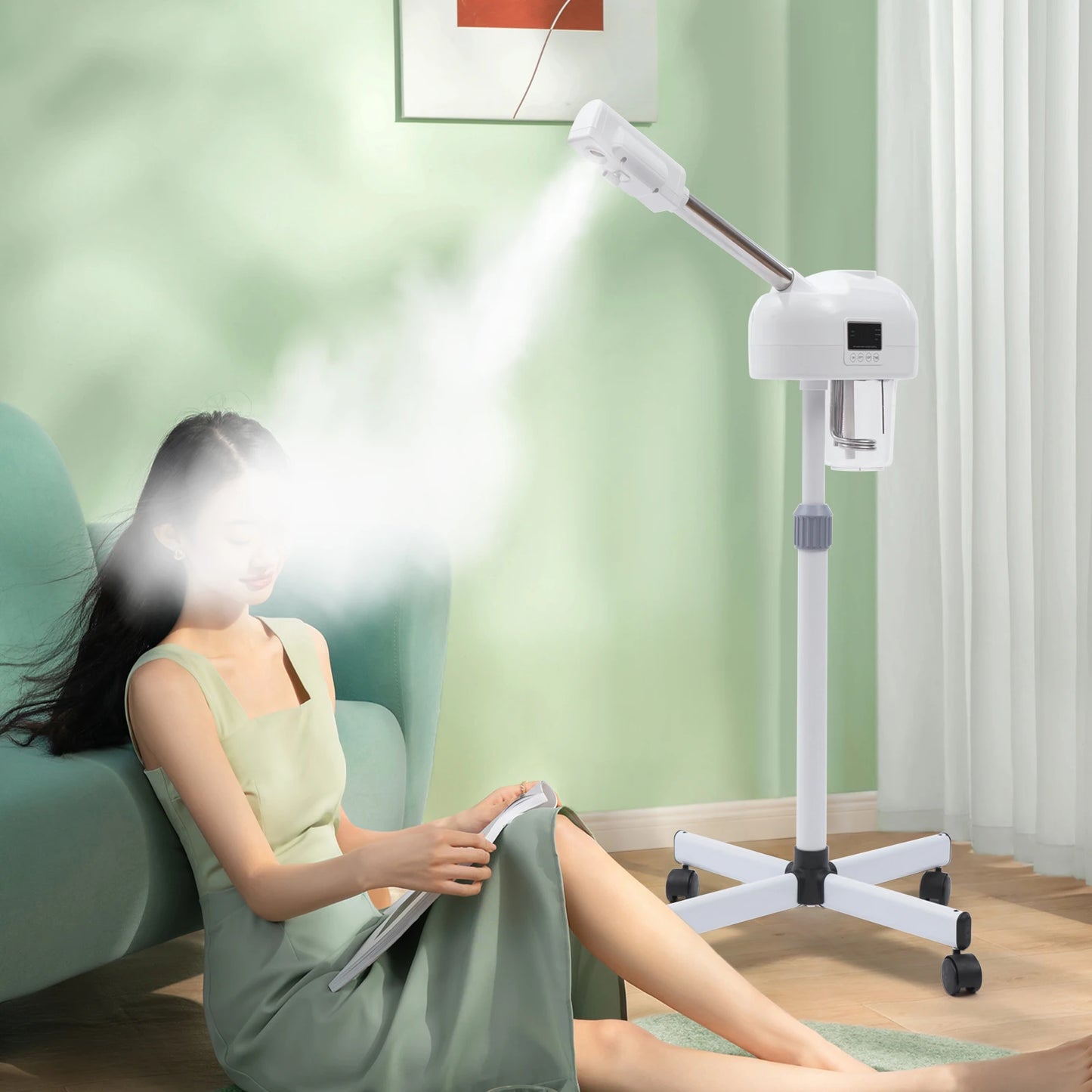 Facial Steamer Machine on Wheels Standing  Steamer Facial