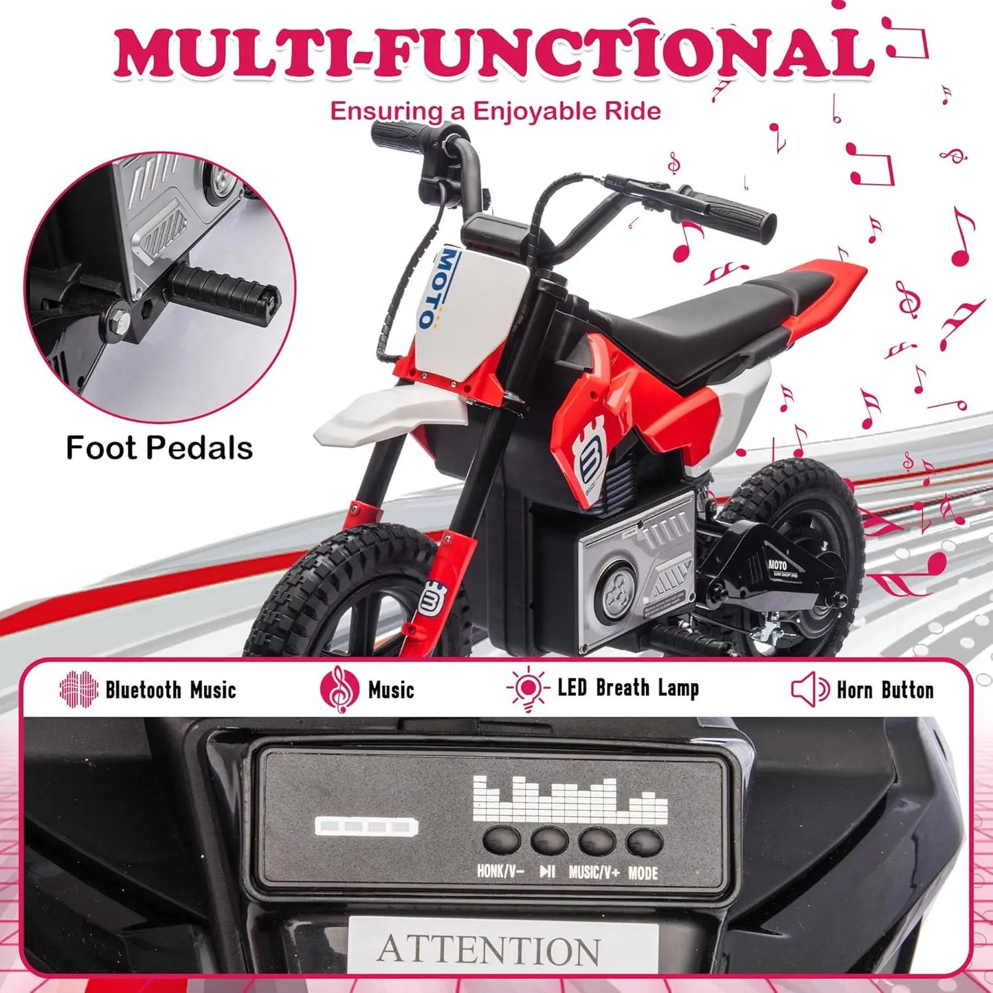 Electric Motorcycle for Kids Ages 5-15,