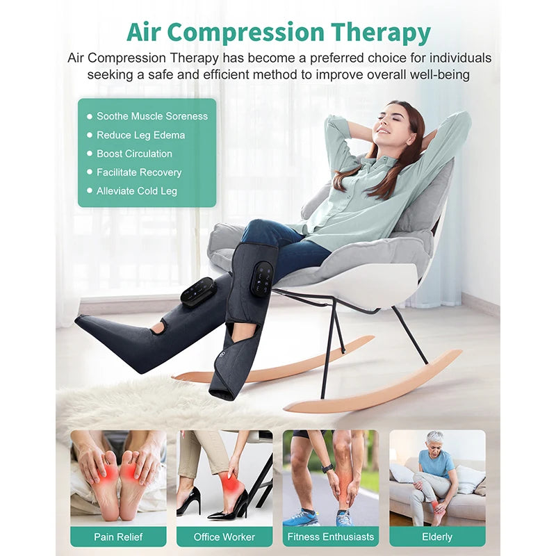 Foot Air Pressure Leg with Heat Promotes Blood Circulation