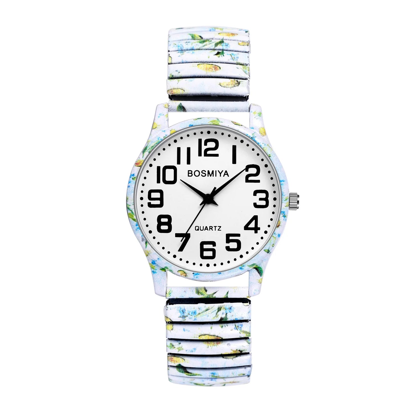 Men Women Teens Elastic Stretch Band Wristwatch
