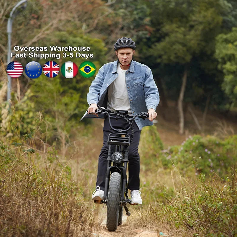 Electric mountain bike 750w oil brake fat tire snowmobile