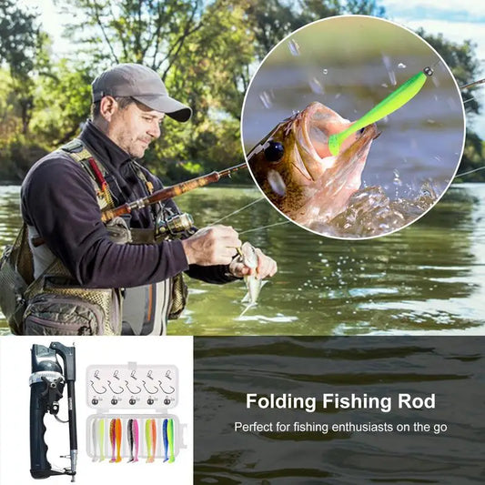 Telescopic Fishing Rod Reel Combo Foldable Compact Rod