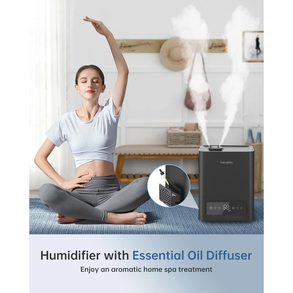 Humidifiers for Bedroom Large Room, 6L Top-Fill Humidifier