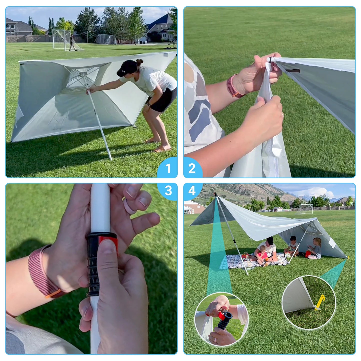 Beach Umbrella Tent, Camping Sun Shelter,