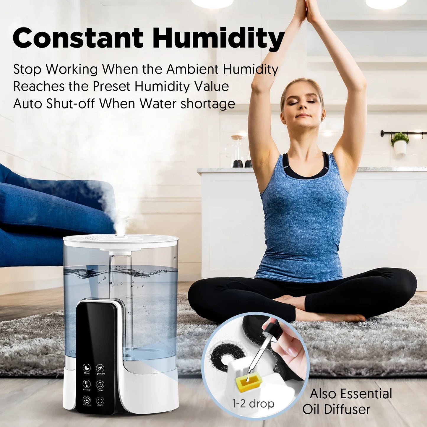 Air Humidifier For Bedrooms Auto Shut Off