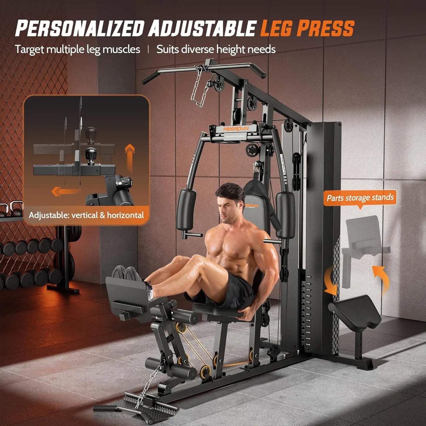 Multi Exercise Equipment with Leg Press,