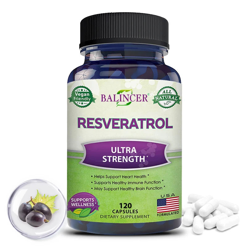 Resveratrol Capsules t Cardiovascular Health, Antioxidants