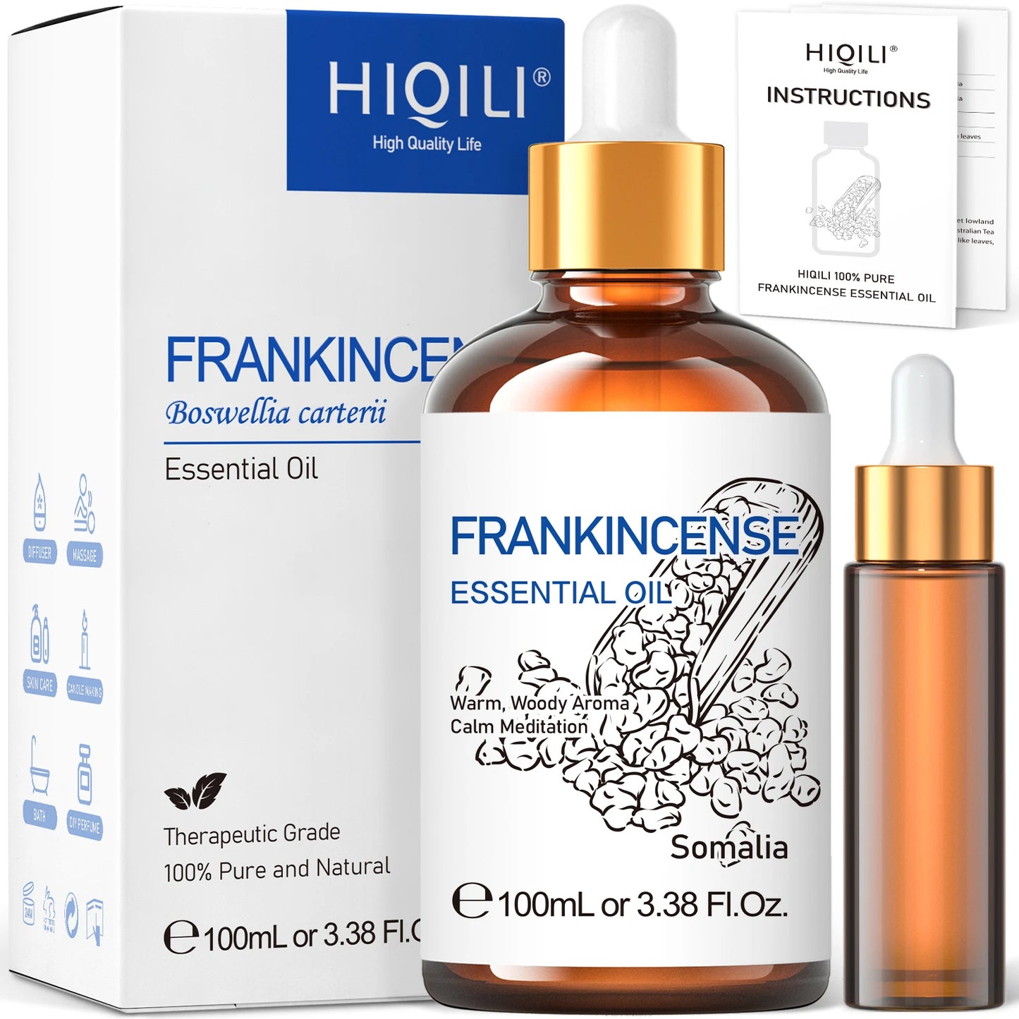 100 ML Frankincense Essential Oils,100% Pure Nature for Aromatherapy,