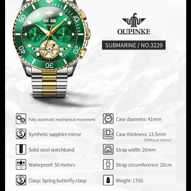 Original Automatic Watch for Men Diving Series Waterproof