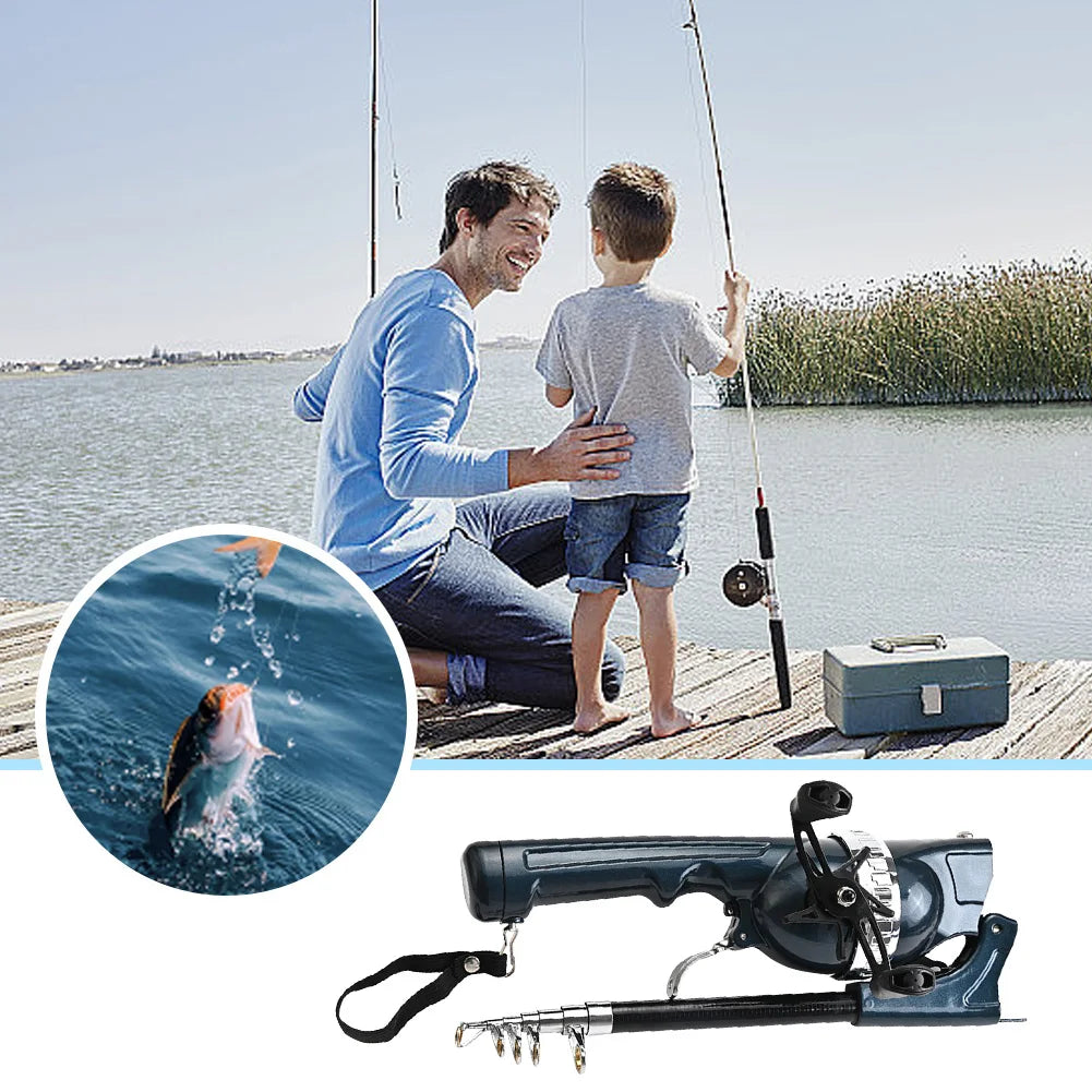 1Set Portable Folding Fishing Rod Telescopic Stainless Steel