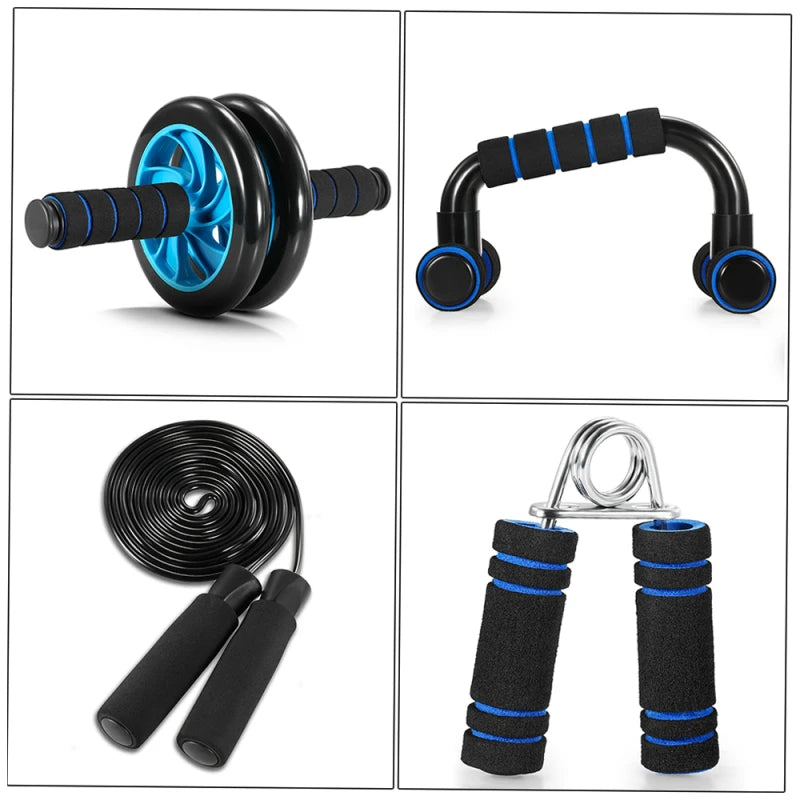 5-In-1 AB Wheel Roller Kit with Push-Up Bar Jump Rope