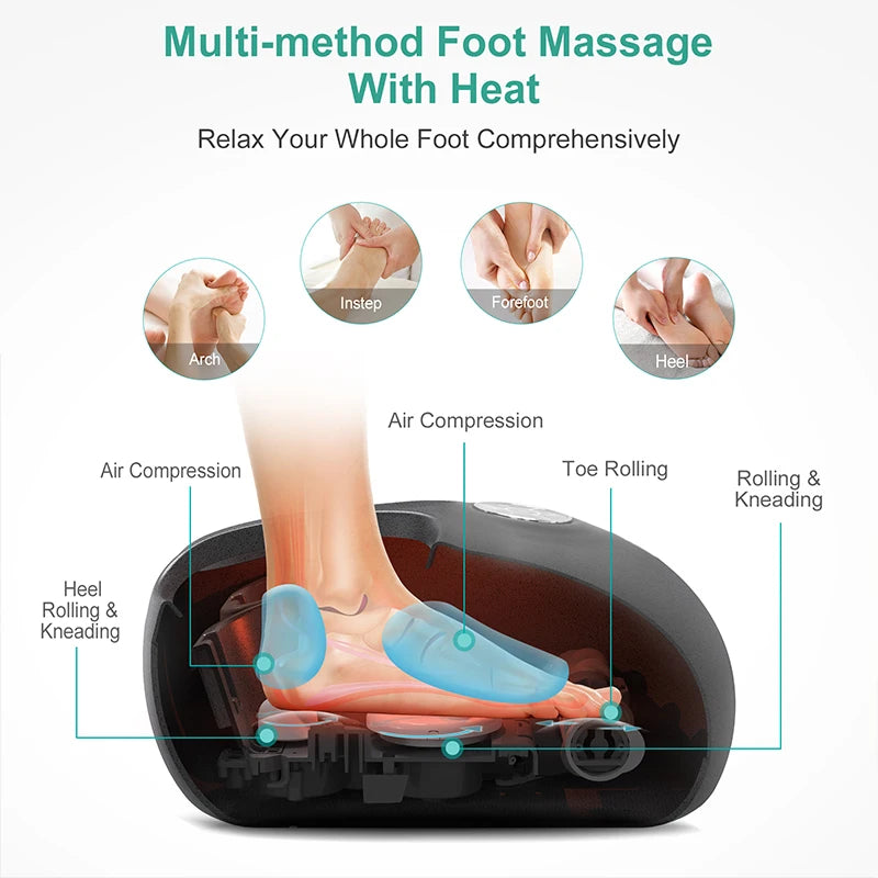 Foot Massager Machine Kneading Heating Roller