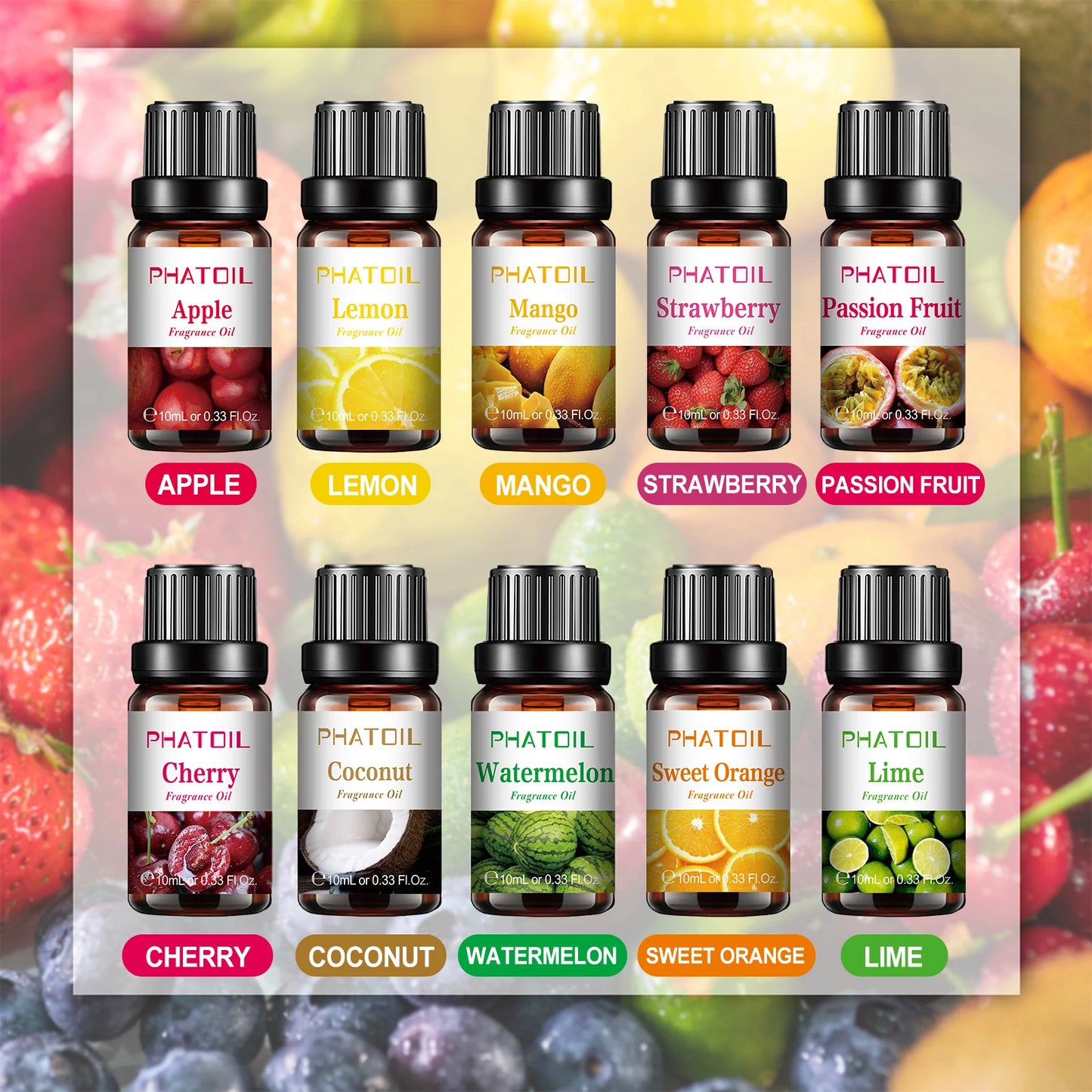 10 pcs Gift Box Fruit Fragrance Essential Oils
