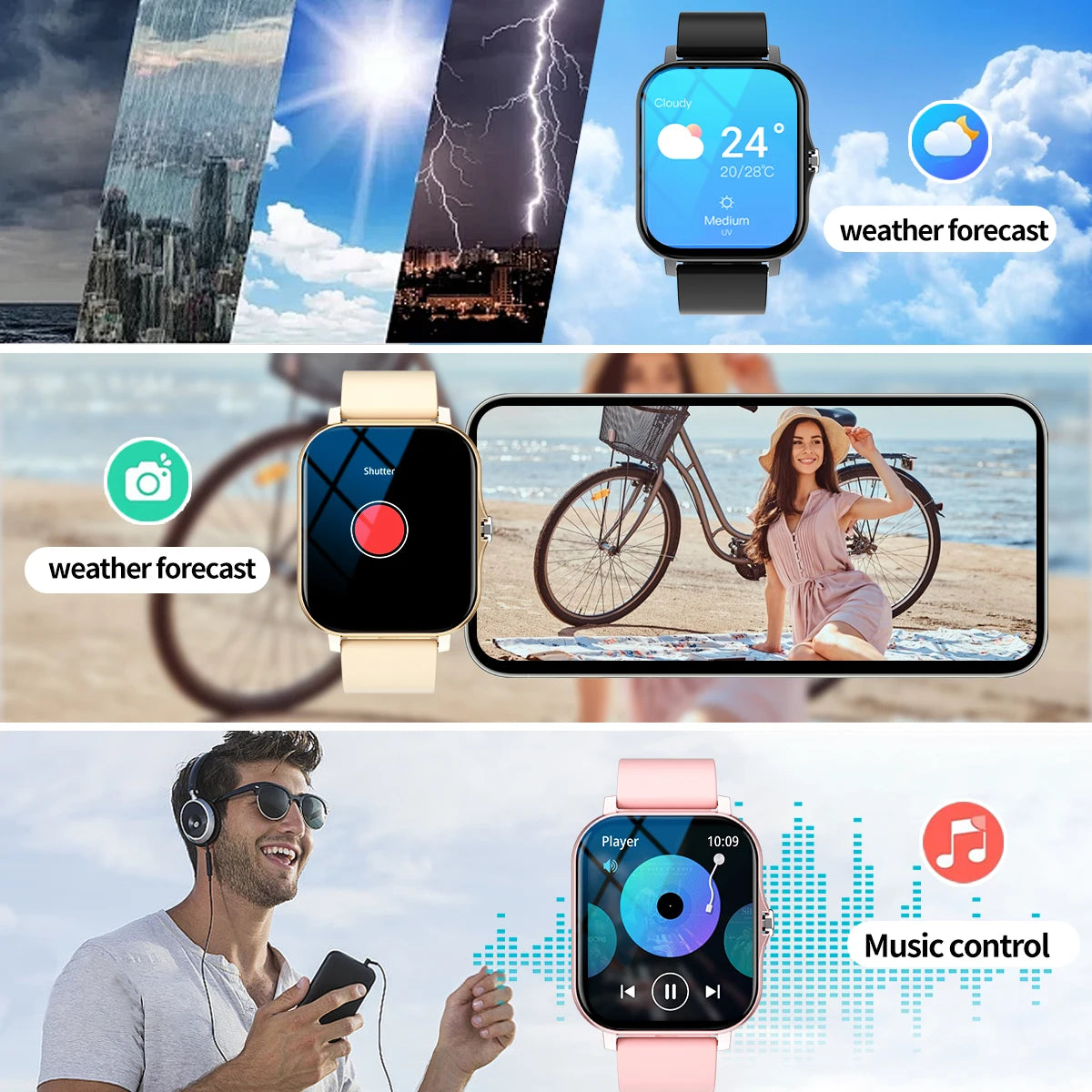 Outdoor sports smartwatch, wireless calling, information reminder,