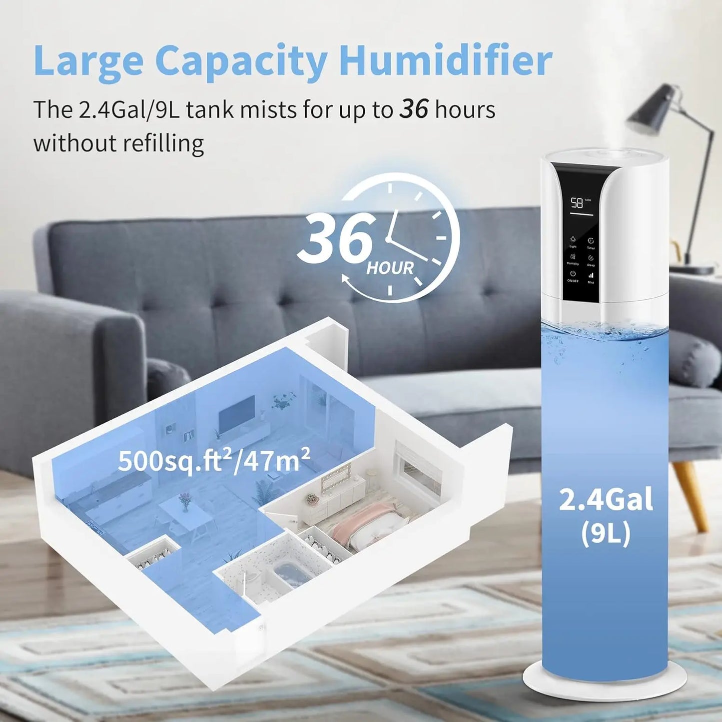 Cool Mist Humidifiers for Bedroom Large Room