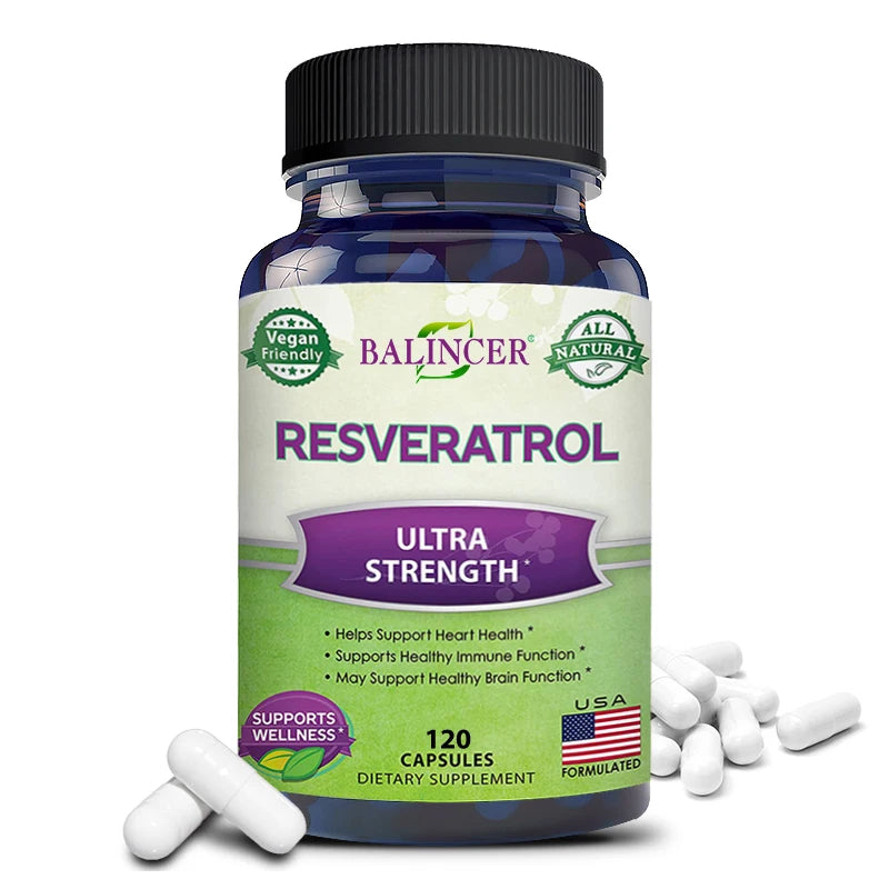Resveratrol Capsules t Cardiovascular Health, Antioxidants