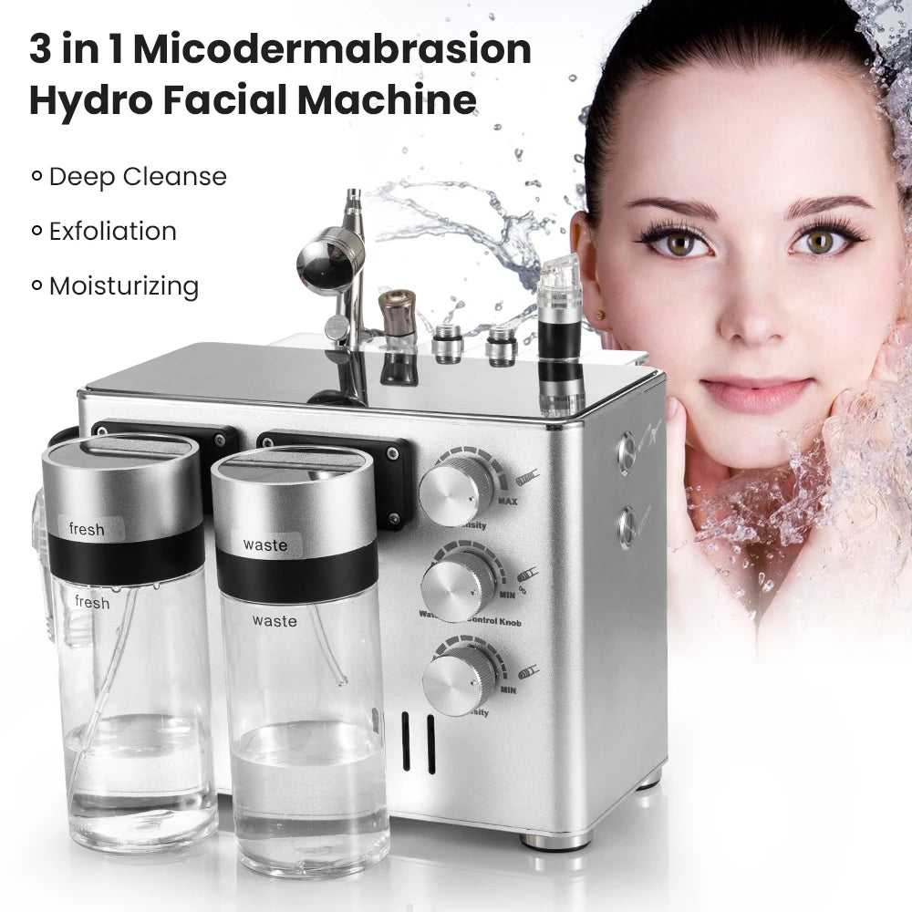 3 In 1 Hydro Derma brasion Machine Deep Cleansing  Facial