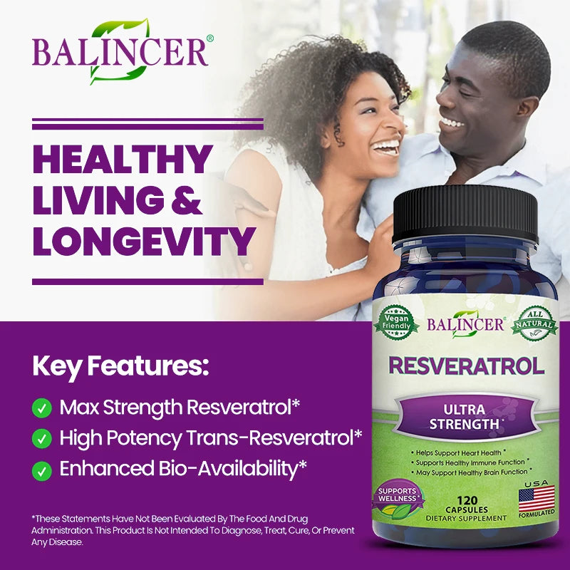 Resveratrol Capsules t Cardiovascular Health, Antioxidants