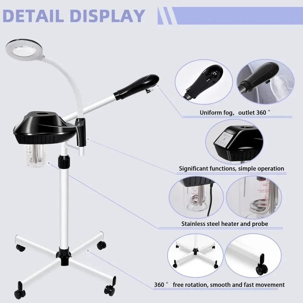 Professional Facial Steamer, with 5X Magnifying Lamp,  f