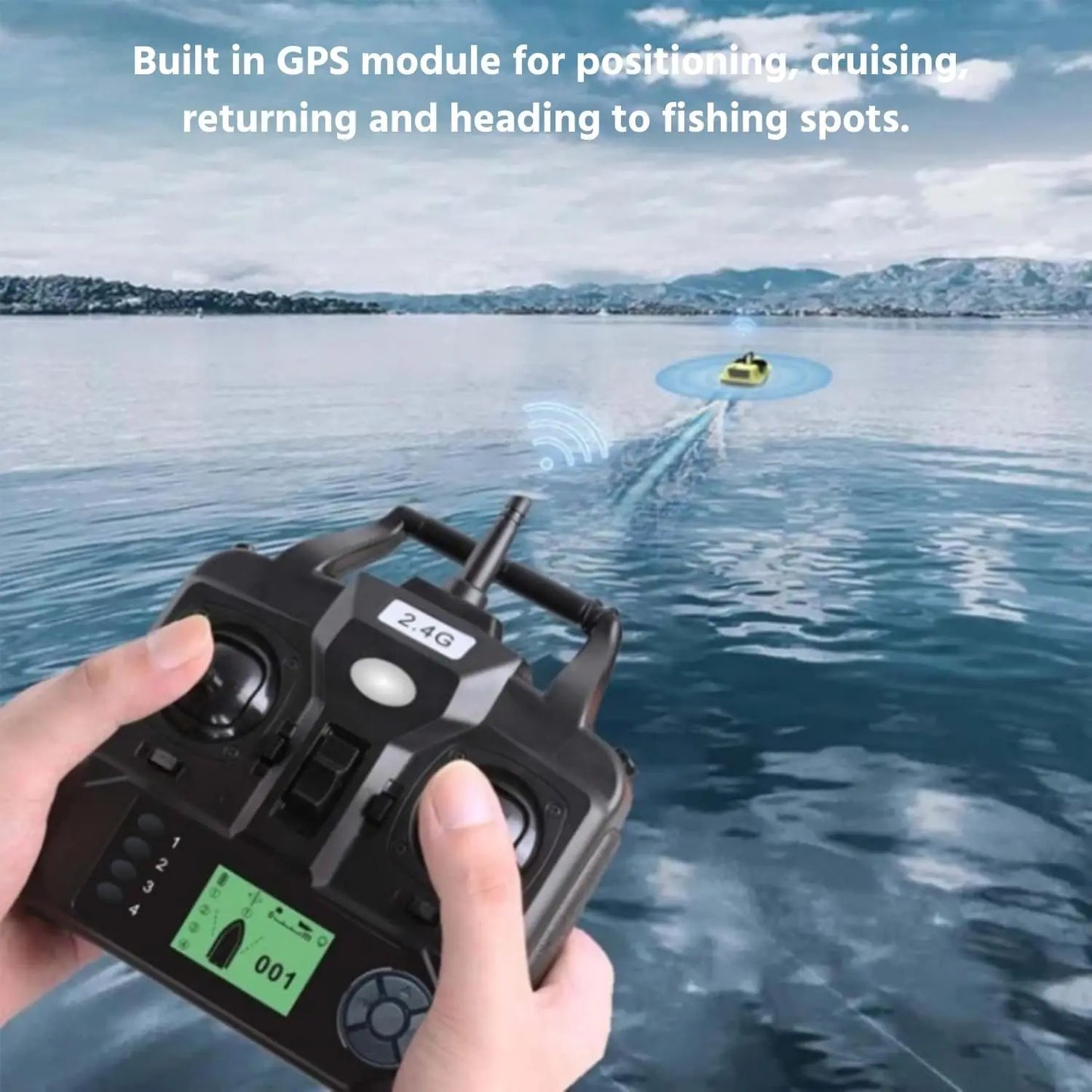 Remote Control Fishing Bait Boat Waterproof with Night Lights –