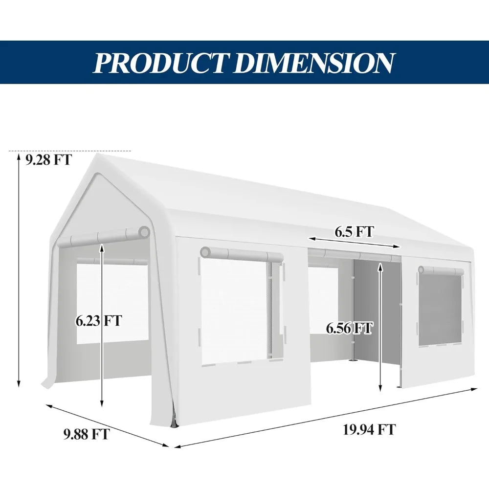 10' x 20' Heavy Duty Carport Tent -