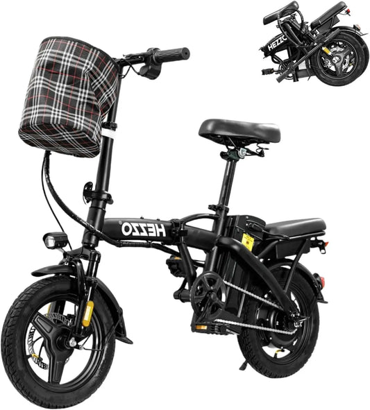 Foldable Electric Bike Commute w/ Seat & Basket