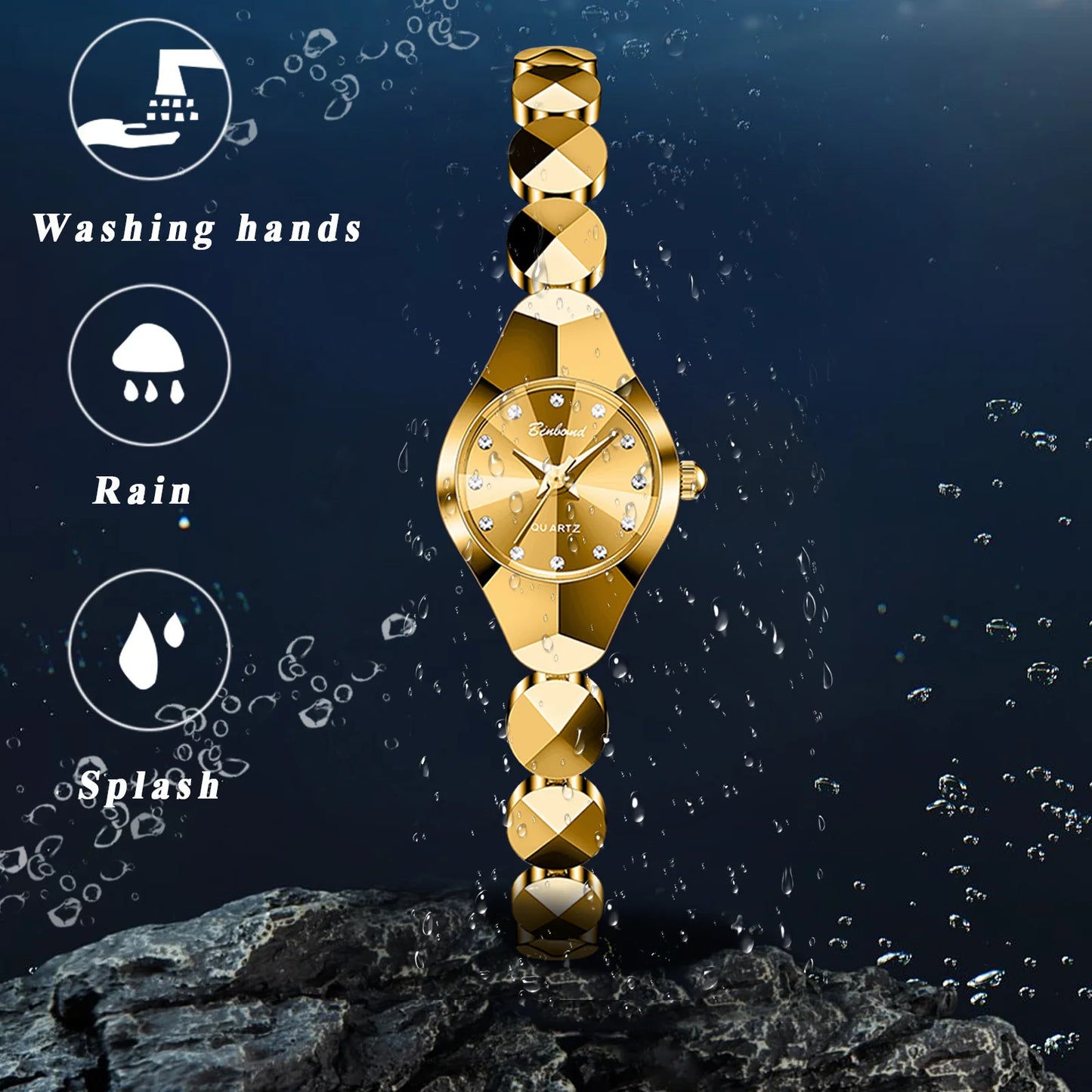 Women Quartz Watch Diamond Case Diamond Scale Waterproof