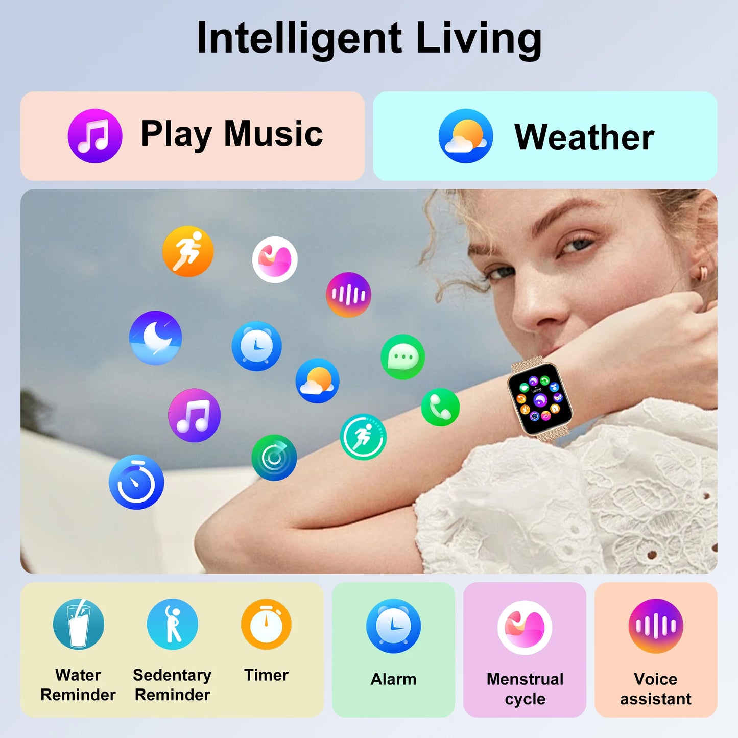 Women Smart Watch,Wireless Calls Watch for iPhone/