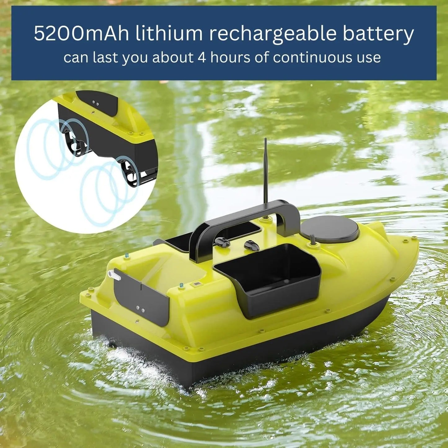 Remote Control Fishing Bait Boat Waterproof with Night Lights –