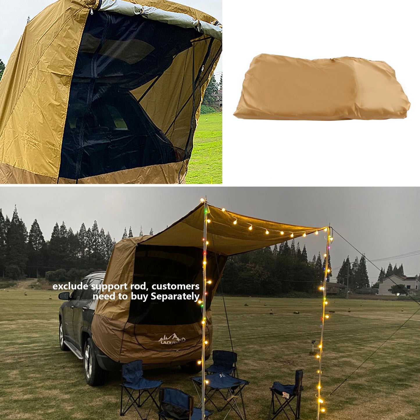 Tent for Car Trunk Tailgate Shade Awning Tent Rainproof