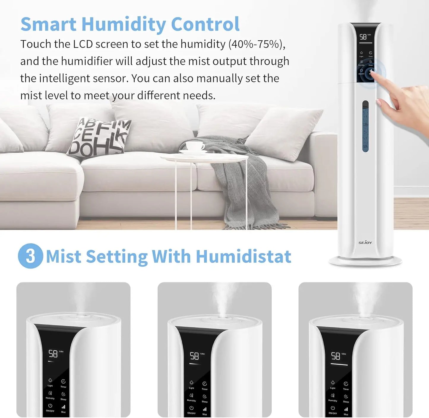 Cool Mist Humidifiers for Bedroom Large Room