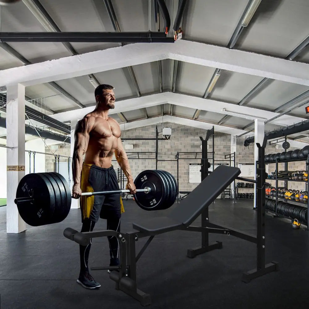 Weight Bench, Bench Press Set with Squat Rack
