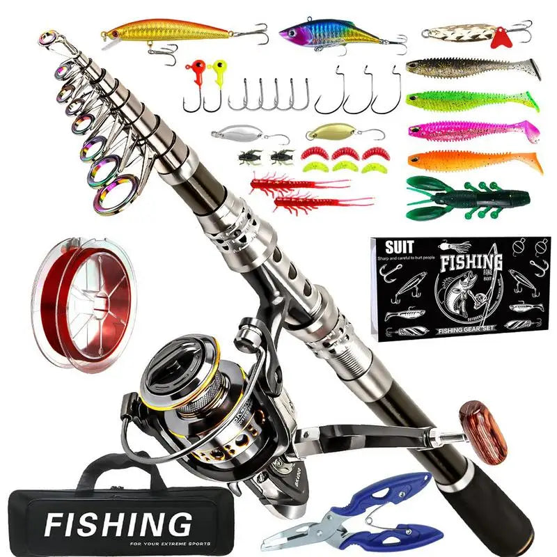 Fishing Rod And Reel Combo Telescopic Saltwater F