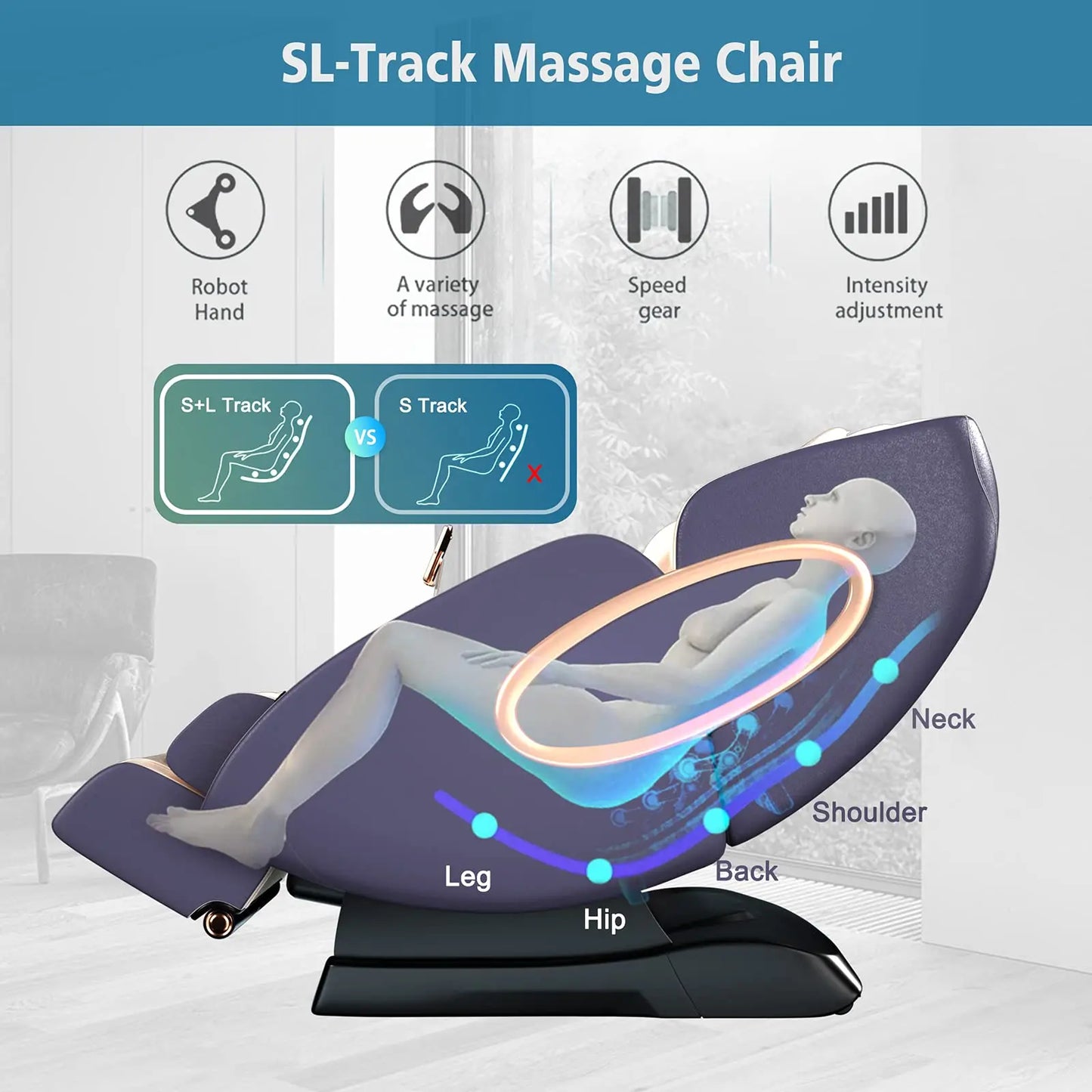 APP Control 4D Massage Chairs SL-Track Full Body