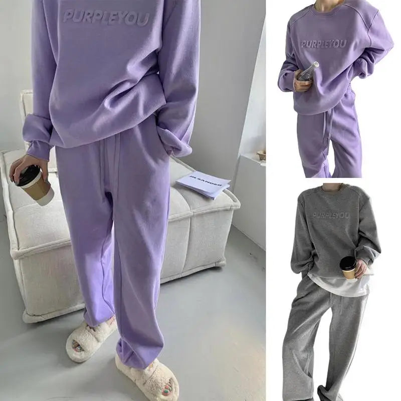 Women Fleece Tracksuit Sets Winter Long Sleeve