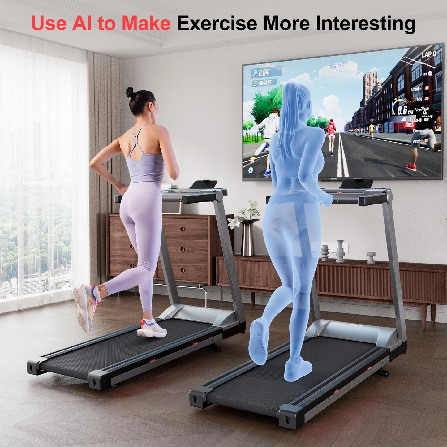 3.5HP Foldable Incline Home Treadmill Walking Pad