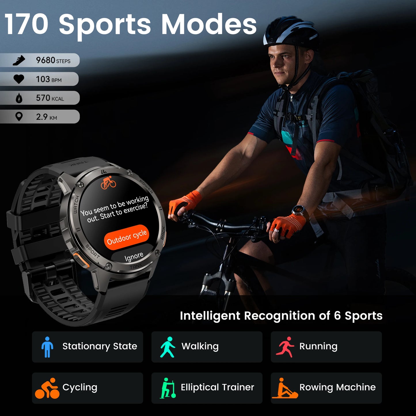 Smart Watch For Men Military Smartwatch Women Digital Fitness