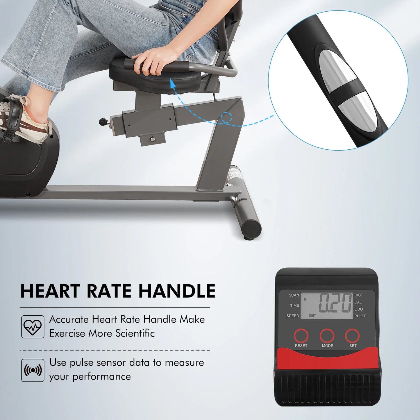 Exercise Bike for Home Stationary Sturdy Quiet 8 Levels