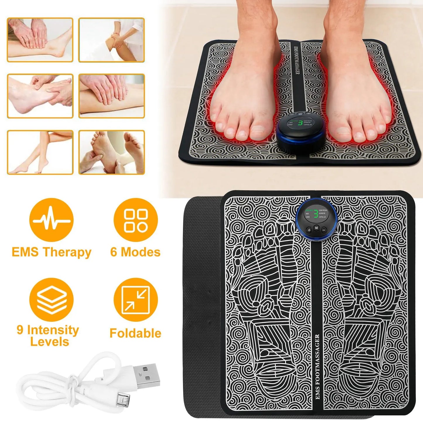 Foot Massager Pad Muscle Stimulator Foldable