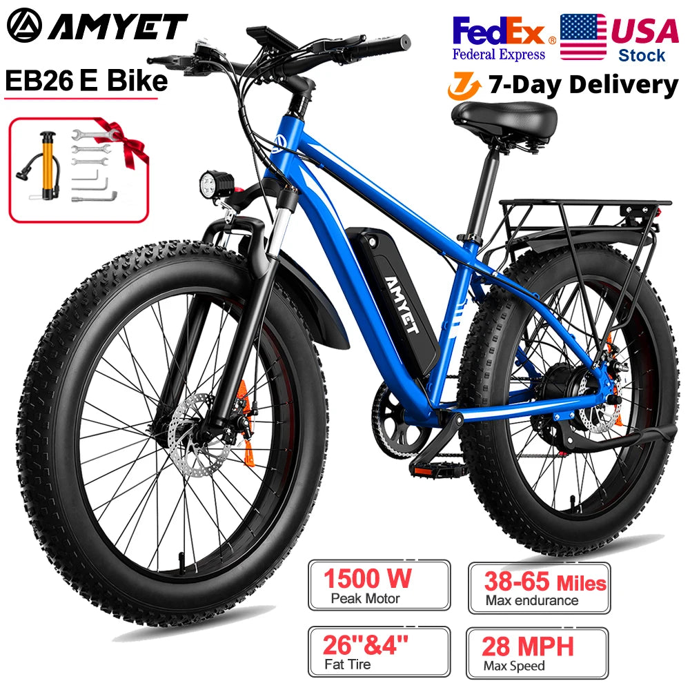 Electric Bike EB26 Blue Adults Electric Bicycle 31mph