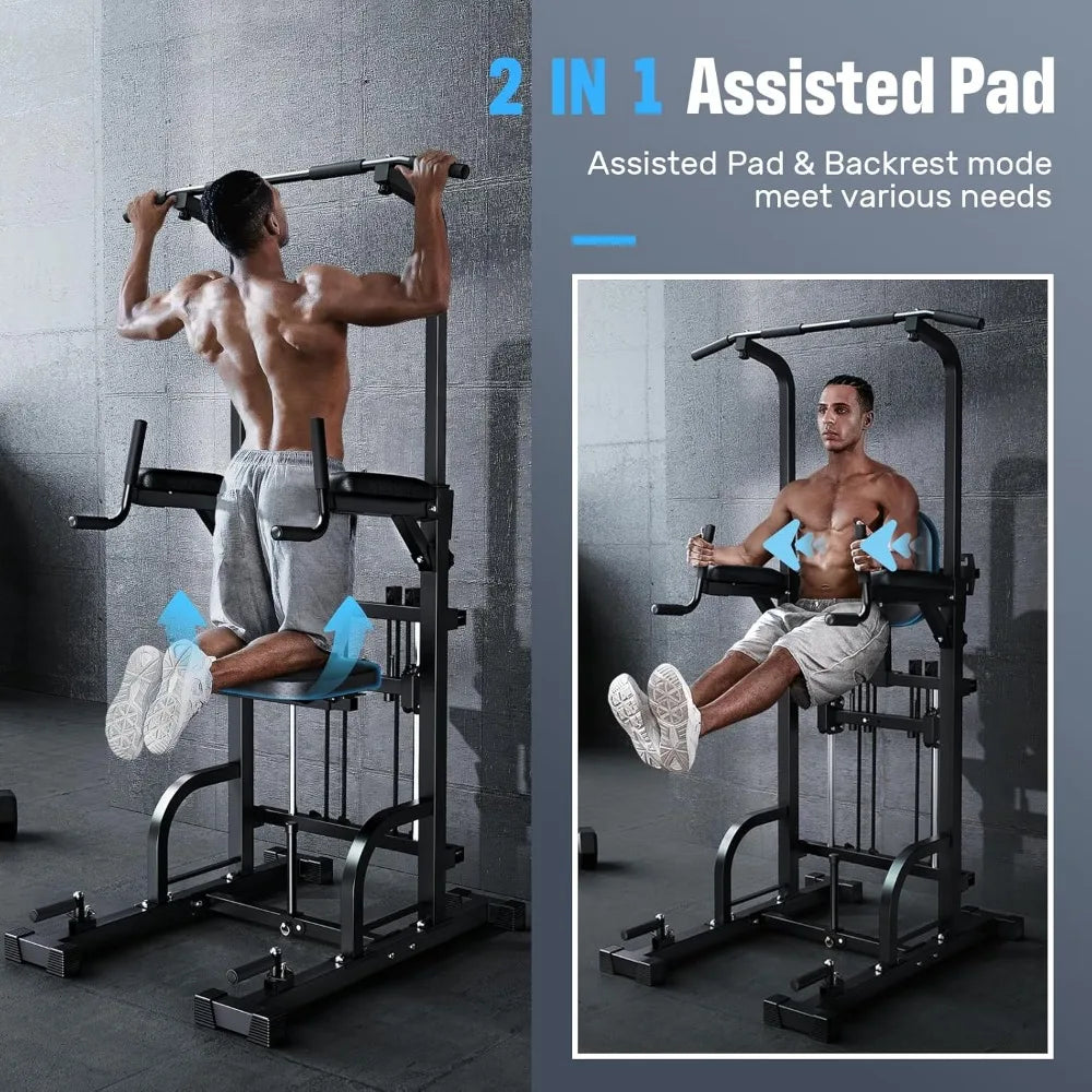 Tower Pull Up Dip Station Trainer Multi-Function Home Gym