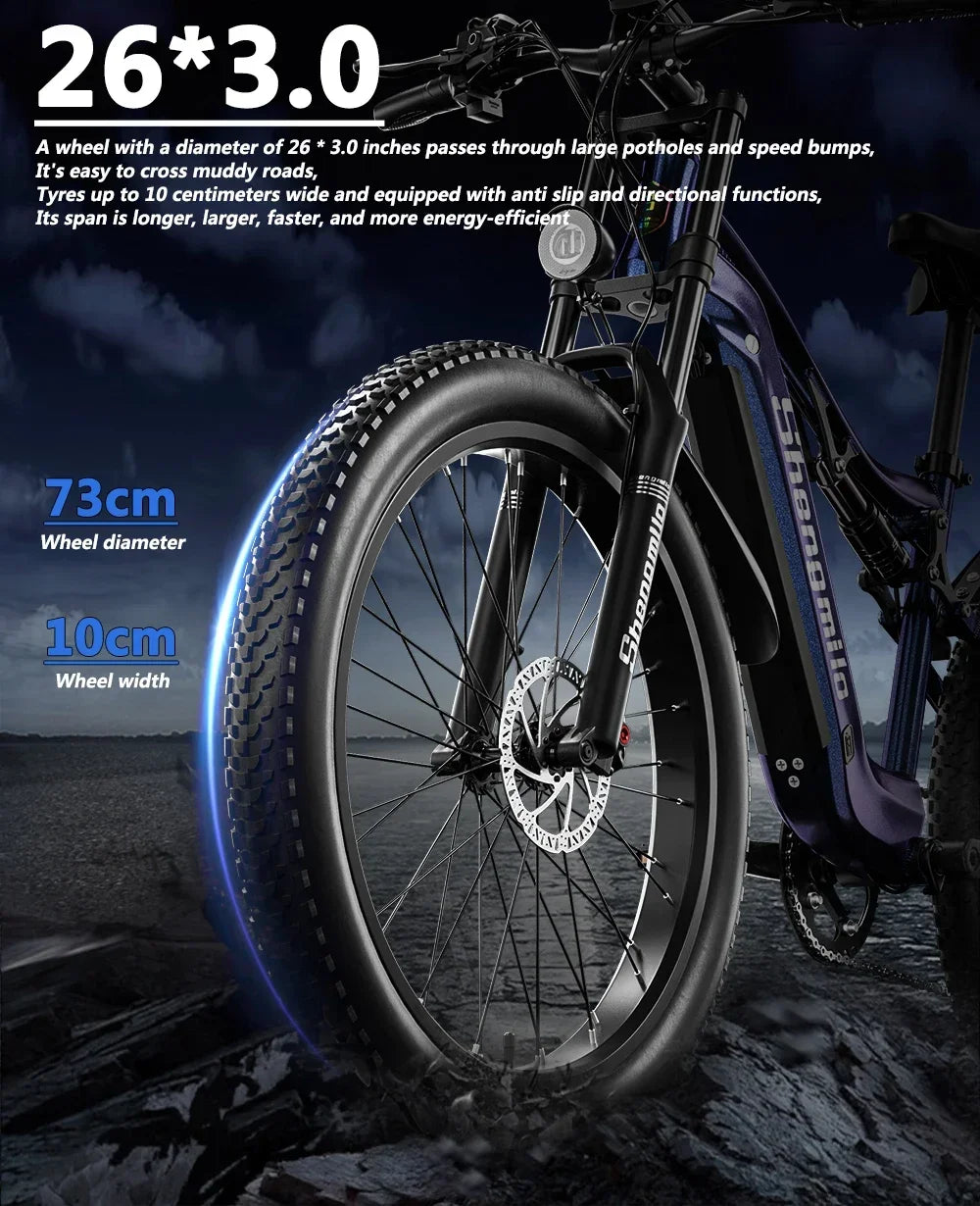 Electric Bicycle Sh00 Motor  battery 26 inch  Mountain Snow