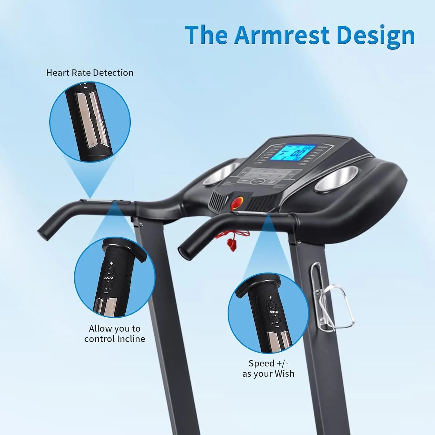 Treadmill with Auto Incline Folding Treadmill 12% Incline