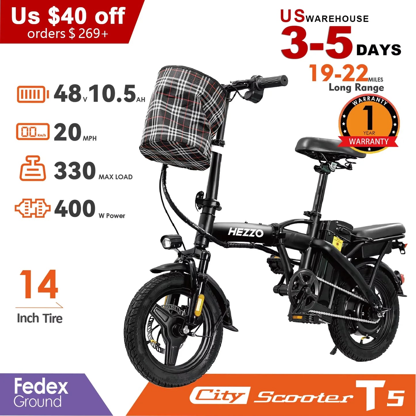 14 inch Road Tires Cheap Bicimoto Electrica with Basket