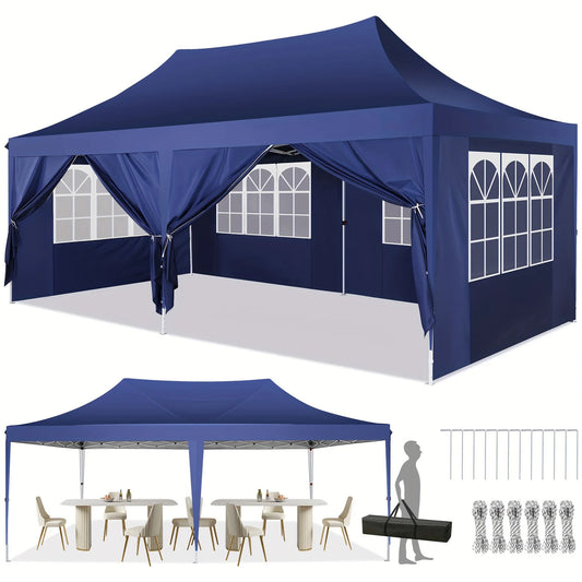10x20 Pop Up Canopy Tent with 6 Sidewalls, Wedding Party