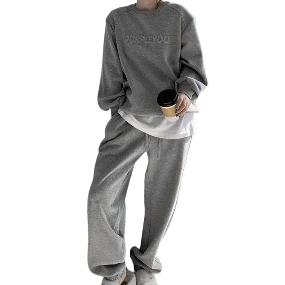 Women Fleece Tracksuit Sets Winter Long Sleeve
