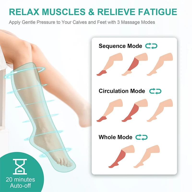 Air Compression Leg Massage Calf Wraps for Blood Circulation