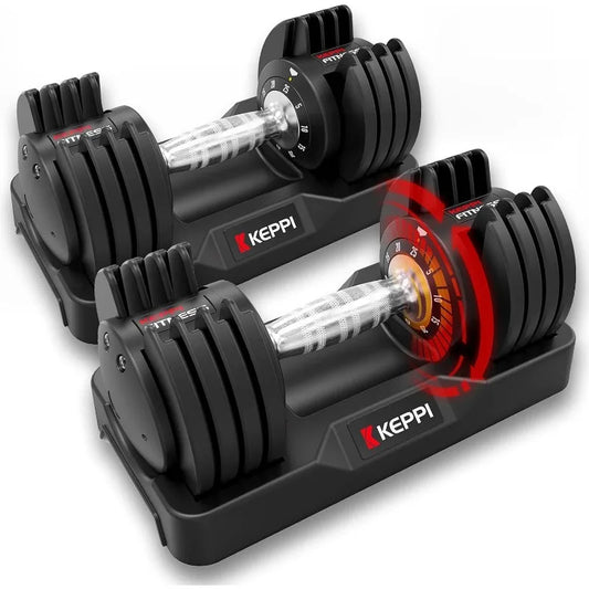 Adjustable Dumbbells Set, 25lb/40lb/55lb/60lb Dumbbells with Anti-Slip