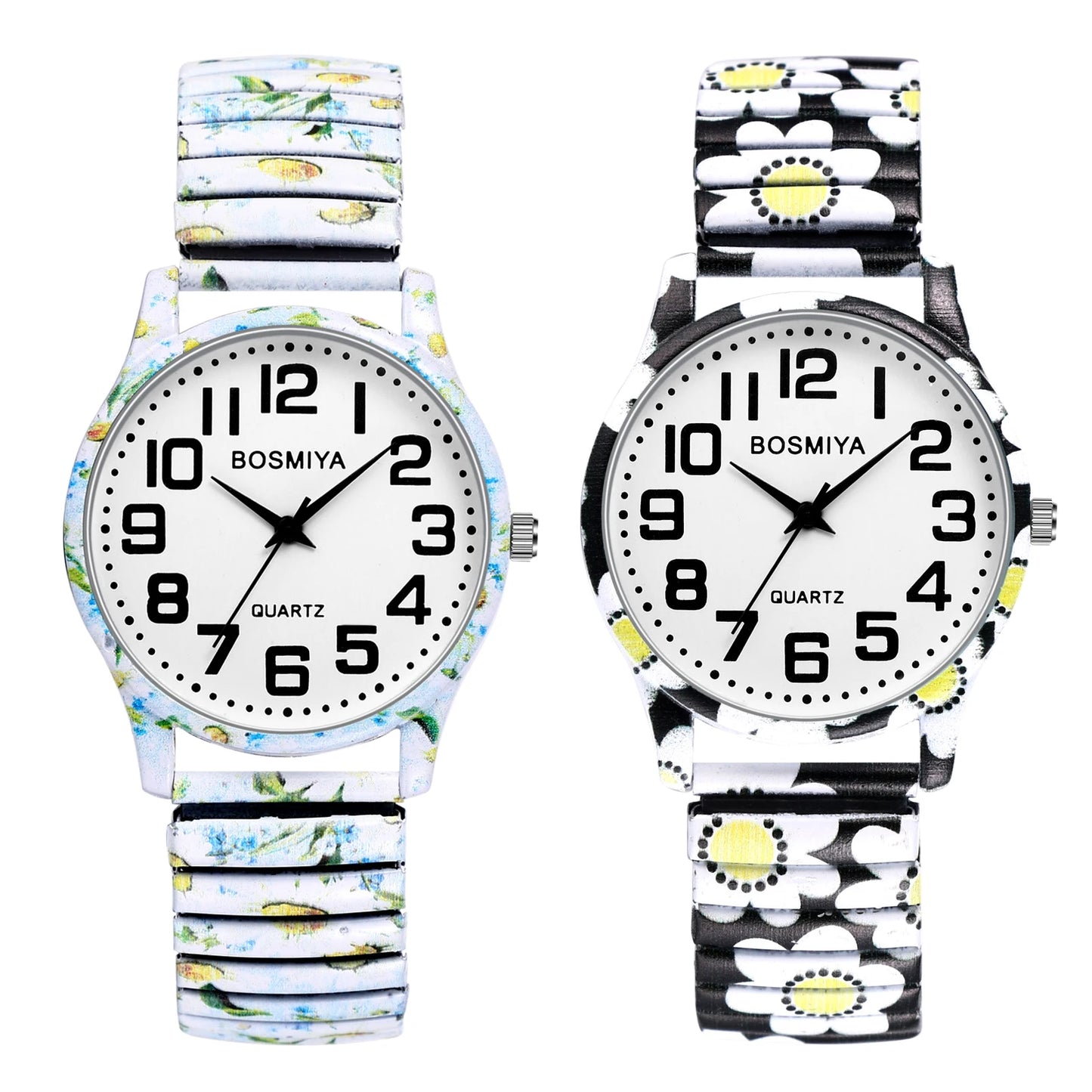 Men Women Teens Elastic Stretch Band Wristwatch